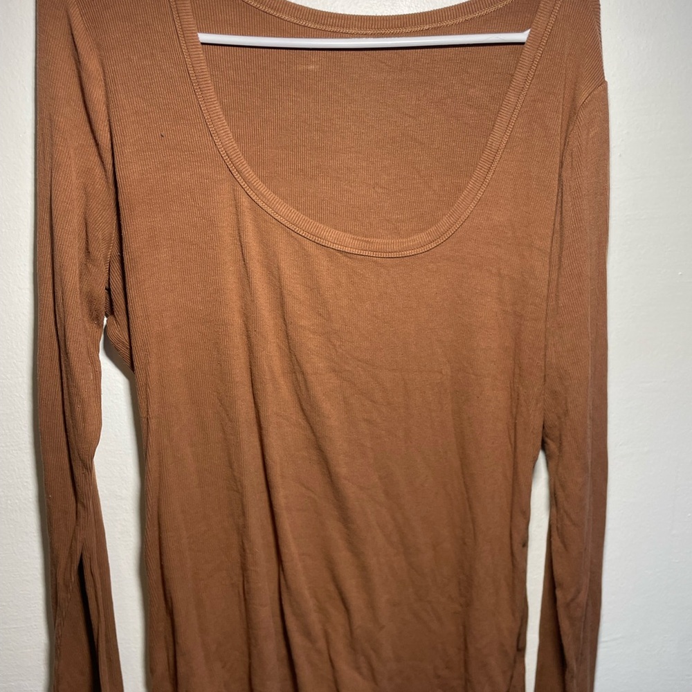 Women's Brown Long Sleeve Top